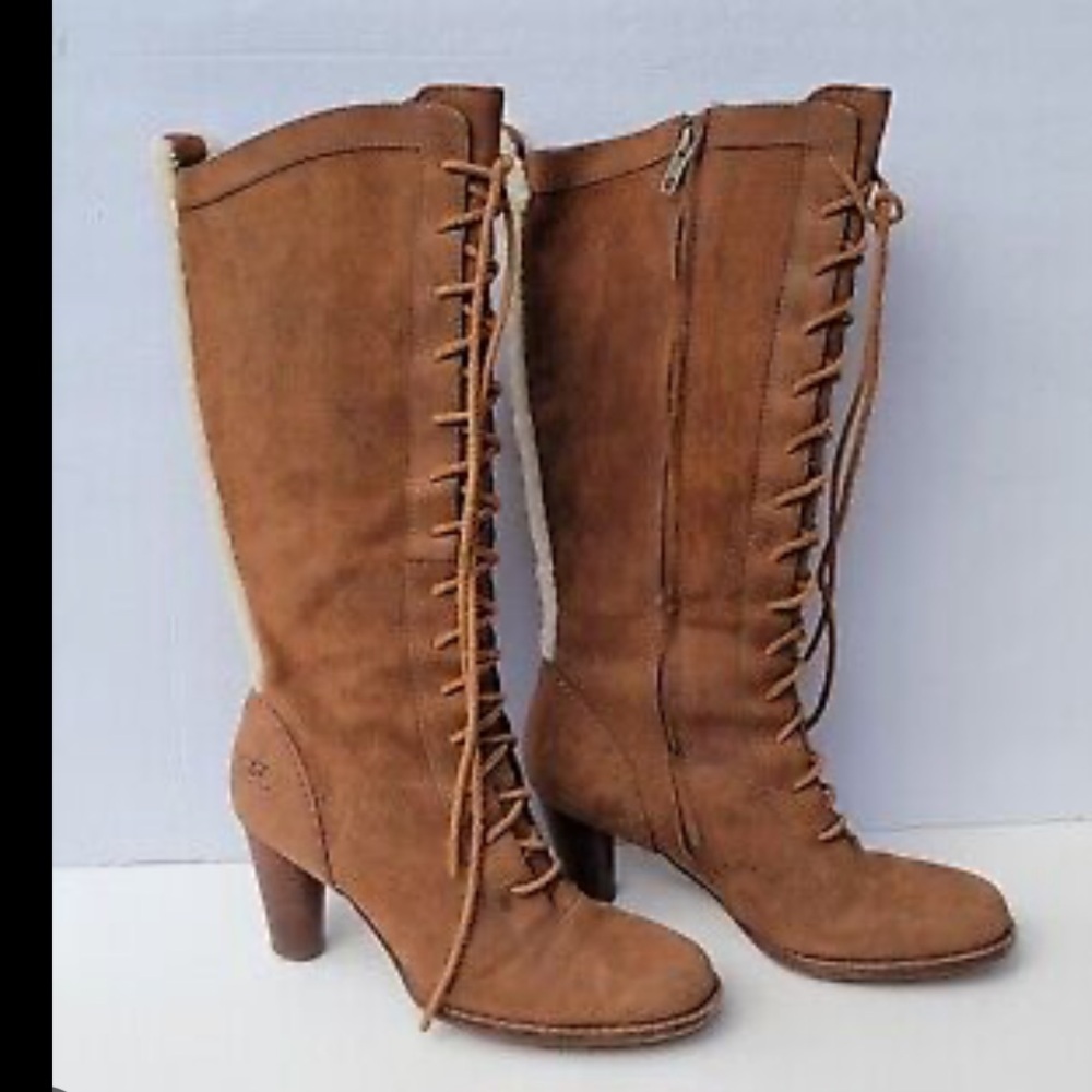 UGG Women's Lace-Up Tall Boots in Chestnut Brown
